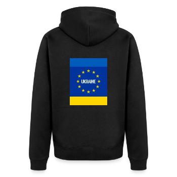 Ukraine - Veste à capuche bio Premium Unisexe - noir - Dos - Nico (187cm)