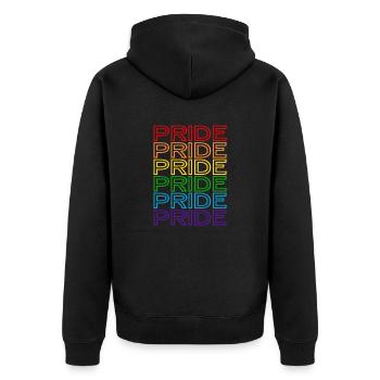Pride Day - Pride 5 - Unisex Premium Bio Zip Hoodie - Schwarz - Hinten - Nico (187cm)