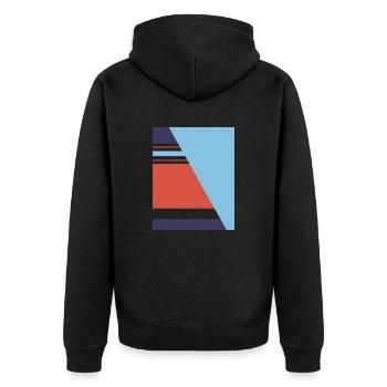 England 1990 Football - Unisex Premium Organic Zip Hoodie - black - Back - Nico (187cm)