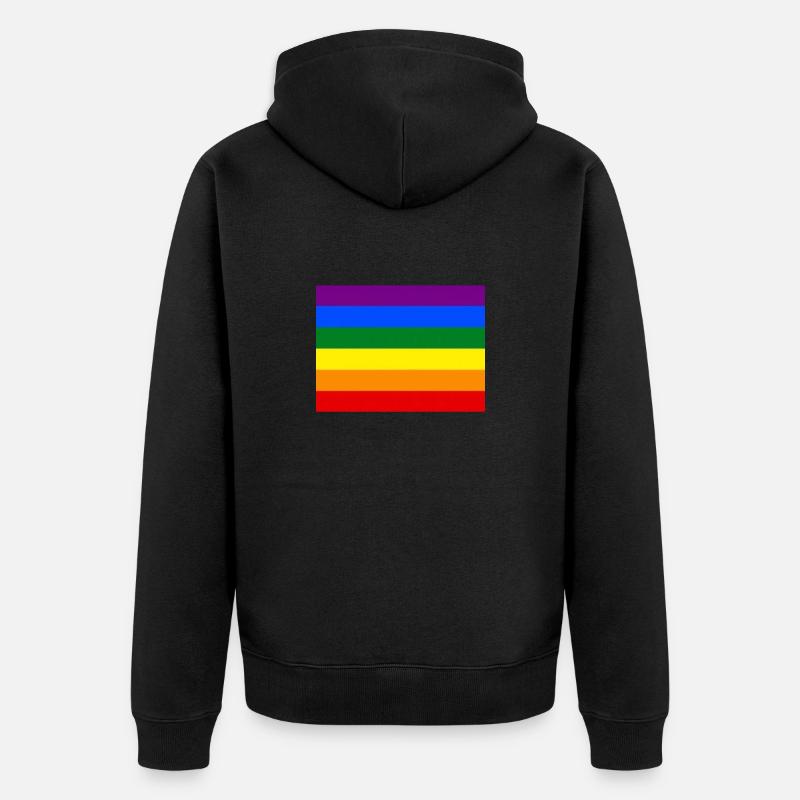Drapeau arc-en-ciel - Veste à capuche bio Premium Unisexe - noir