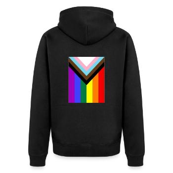 Drapeau de la fierté arc-en-ciel - Veste à capuche bio Premium Unisexe - noir - Dos - Nico (187cm)