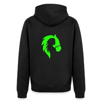 Horse & Woman Yoga SPORT Tshirt Birthday Gift - Unisex Premium Organic Zip Hoodie - black - Back - Nico (187cm)