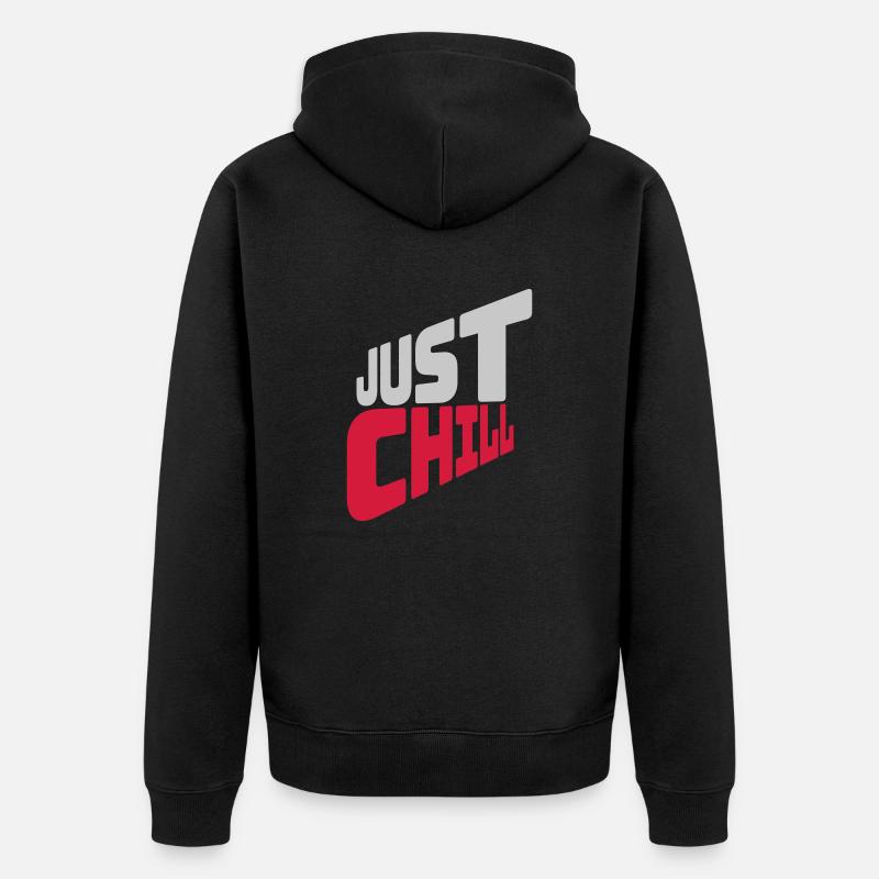 Just Chill Text Logo - Veste à capuche bio Premium Unisexe - noir