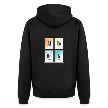 Alkohol | Periodensystem der Elemente - Unisex Premium Bio Zip Hoodie - Schwarz - Hinten - Nico (187cm)