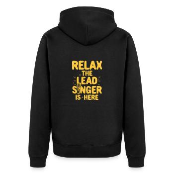 Frontsänger - Unisex Premium Bio Zip Hoodie - Schwarz - Hinten - Nico (187cm)