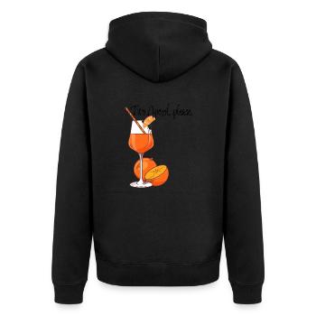 Schickes Shirt Sommer Getränk genießen - Unisex Premium Bio Zip Hoodie - Schwarz - Hinten - Nico (187cm)