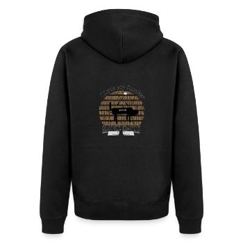 BBQ Smoker Grillen Essen Bierchen trinken Outdoor - Unisex Premium Bio Zip Hoodie - Schwarz - Hinten - Nico (187cm)