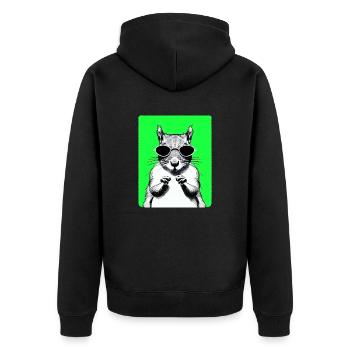 Squirrel Sunglasses Animal Cute Funny Cool 4 - Unisex Premium Organic Zip Hoodie - black - Back - Nico (187cm)