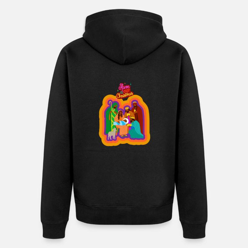 Nativité de Noël - Veste à capuche bio Premium Unisexe - noir