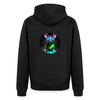 Cyber mouse - Unisex Premium Organic Zip Hoodie - black - Back - Nico (187cm)