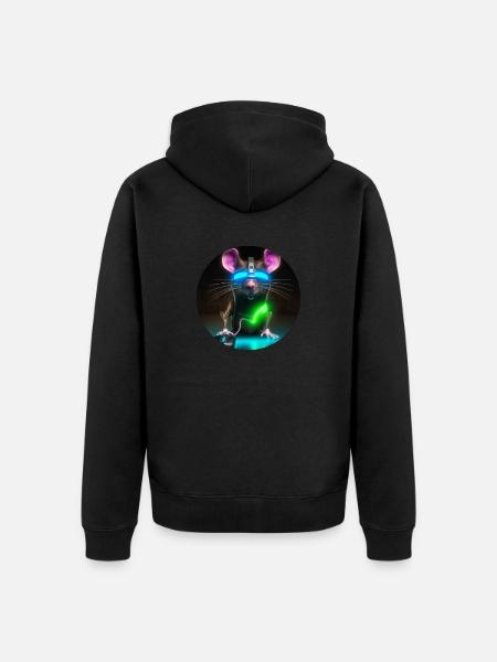 Cyber mouse - Unisex Premium Organic Zip Hoodie - black
