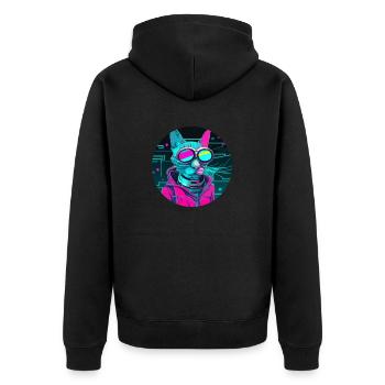 Chat élégant - Veste à capuche bio Premium Unisexe - noir - Dos - Nico (187cm)
