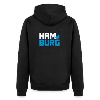 Hamburg Seagull Moin Vector North Sea Fan Sea Anchor - Veste à capuche bio Premium Unisexe - noir - Dos - Nico (187cm)