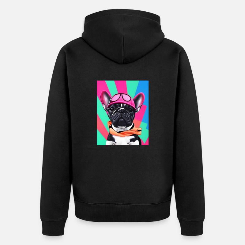 french bulldog mode chic style - Veste à capuche bio Premium Unisexe - noir