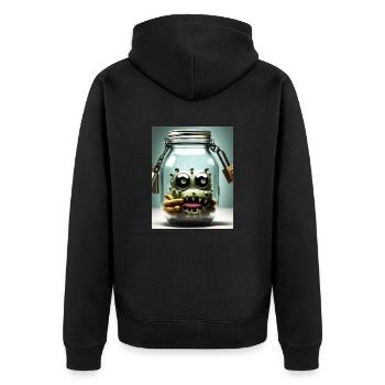 cute little monster in a jar Halloween horror funn - Unisex Premium Organic Zip Hoodie - black - Back - Nico (187cm)