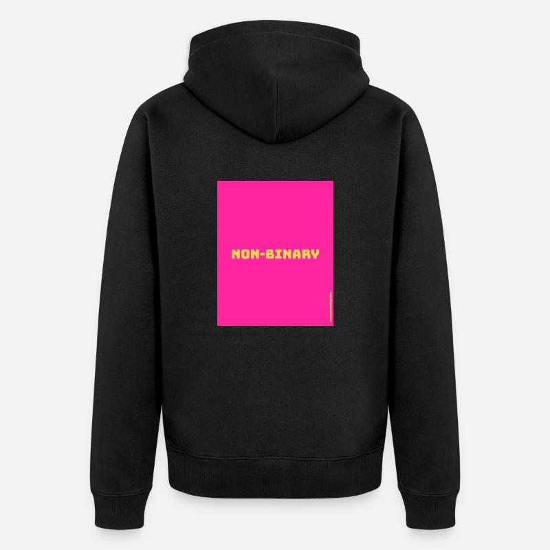 Non-binary - Unisex Premium Bio Zip Hoodie - Schwarz