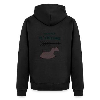 Hunde-Alibi - Unisex Premium Bio Zip Hoodie - Schwarz - Hinten - Nico (187cm)