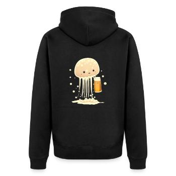 Les méduses sucrées boivent un verre de bière - Veste à capuche bio Premium Unisexe - noir - Dos - Nico (187cm)