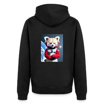 Joyeux panda rouge austronaute - Veste à capuche bio Premium Unisexe - noir - Dos - Nico (187cm)