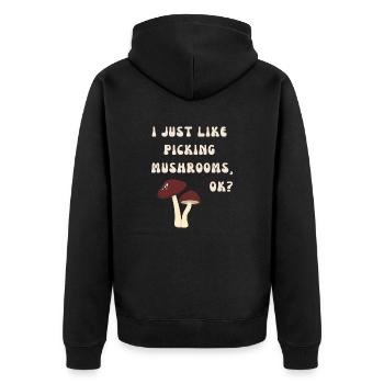 J’aime juste cueillir des champignons, d’accord? - Veste à capuche bio Premium Unisexe - noir - Dos - Nico (187cm)
