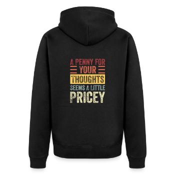 Funny sarcastic unisex T-shirt - Unisex Premium Bio Zip Hoodie - Schwarz - Hinten - Nico (187cm)
