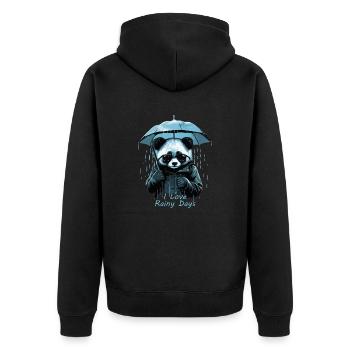 J’adore les jours de pluie - Veste à capuche bio Premium Unisexe - noir - Dos - Nico (187cm)
