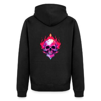 Crâne néon - Veste à capuche bio Premium Unisexe - noir - Dos - Nico (187cm)