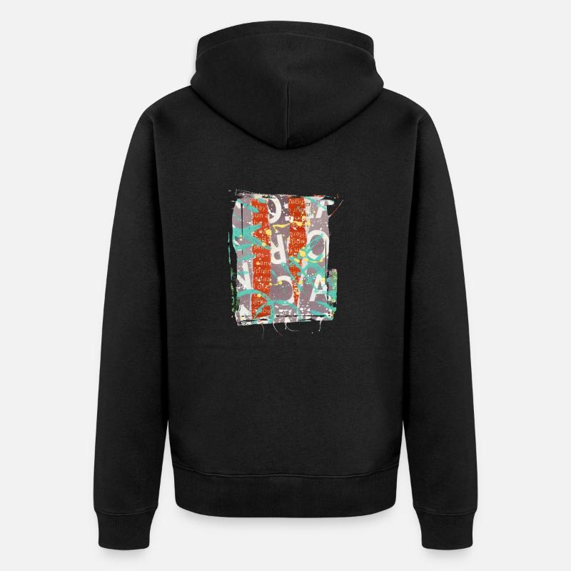 Zeitungsausschnitte Scrapbook Zeitschriften Alphabet Code - Unisex Premium Bio Zip Hoodie - Schwarz