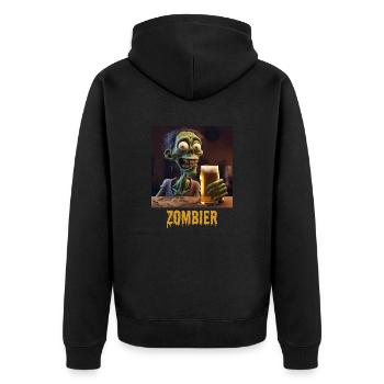 Zombier - Unisex Premium Bio Zip Hoodie - Schwarz - Hinten - Nico (187cm)