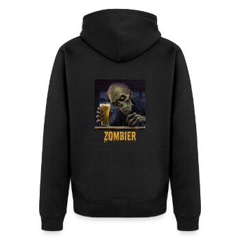 Zombier - Unisex Premium Bio Zip Hoodie - Schwarz - Hinten - Nico (187cm)