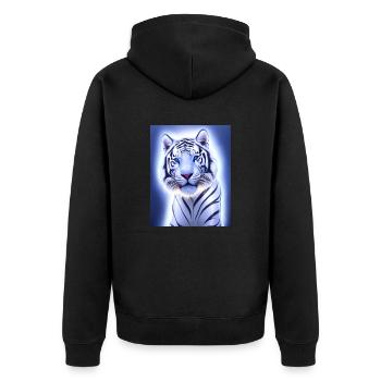 majestueux tigre blanc portrait peinture animal - Veste à capuche bio Premium Unisexe - noir - Dos - Nico (187cm)