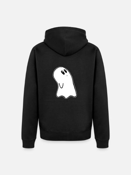 Halloween mignon fantôme - Veste à capuche bio Premium Unisexe - noir