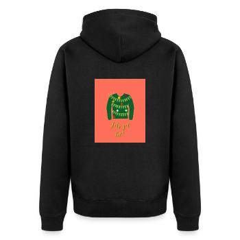 Let’s get lit - Unisex Premium Organic Zip Hoodie - black - Back - Nico (187cm)