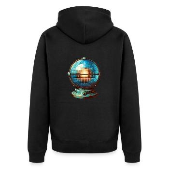 Retro Blue Light Fire Brigade Police Martinshorn - Unisex Premium Organic Zip Hoodie - black - Back - Nico (187cm)