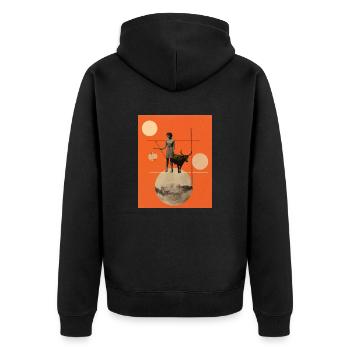 Sagittarius collage art astrology - Unisex Premium Organic Zip Hoodie - black - Back - Nico (187cm)