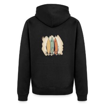 Planche de surf, Supboard, SUP, Plage, Tropical, Mer, Palm - Veste à capuche bio Premium Unisexe - noir - Dos - Nico (187cm)