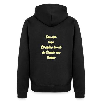 lustige sprüche lehrer - Unisex Premium Bio Zip Hoodie - Schwarz - Hinten - Nico (187cm)