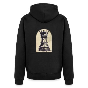 chess, chess, board game, king, sport, medieval, - Unisex Premium Organic Zip Hoodie - black - Back - Nico (187cm)