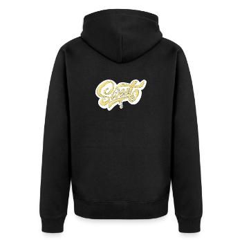 Conception de typographie Sweet Script - Veste à capuche bio Premium Unisexe - noir - Dos - Nico (187cm)