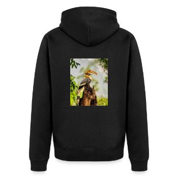 Great hornbill Bird - Unisex Premium Organic Zip Hoodie - black - Back - Nico (187cm)