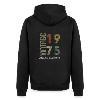 Cadeau d’anniversaire 49 ans - 1975 - Veste à capuche bio Premium Unisexe - noir - Dos - Nico (187cm)