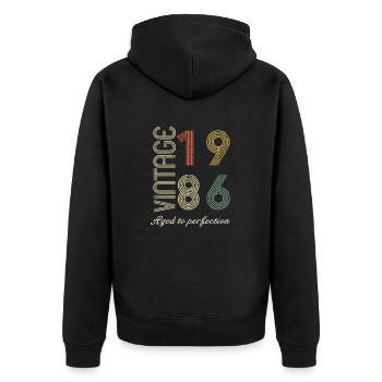 Cadeau d’anniversaire 38 ans - 1986 - Veste à capuche bio Premium Unisexe - noir - Dos - Nico (187cm)