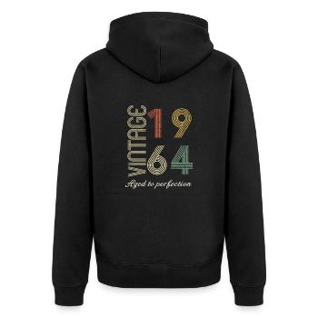 Cadeau d’anniversaire 60 ans - 1964 - Veste à capuche bio Premium Unisexe - noir - Dos - Nico (187cm)