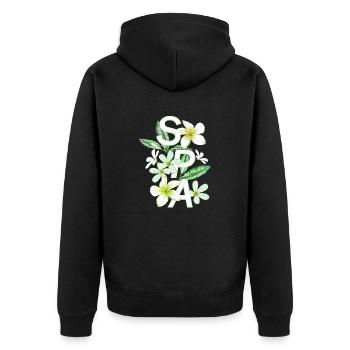 Women girl power design art female feminism SPA - Unisex Premium Organic Zip Hoodie - black - Back - Nico (187cm)