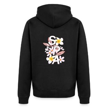 Women girl power design art female feminism SPA - Unisex Premium Organic Zip Hoodie - black - Back - Nico (187cm)
