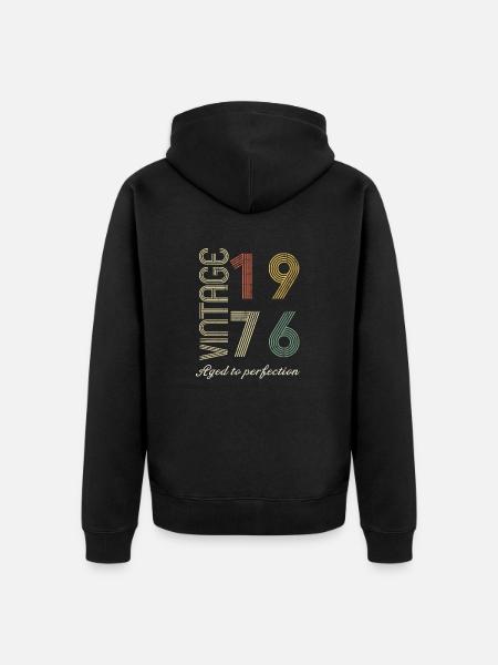 48 Years Anniversary Gift - 1976 - Unisex Premium Organic Zip Hoodie - black