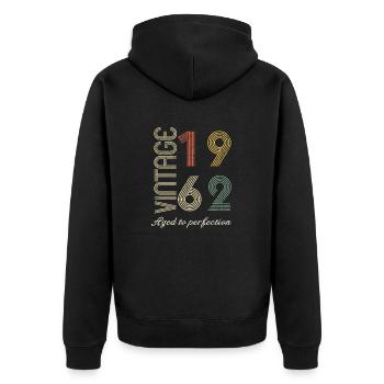62 Years Birthday Gift - 1962 - Unisex Premium Organic Zip Hoodie - black - Back - Nico (187cm)