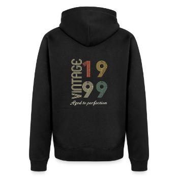 Cadeau d’anniversaire 25 ans - 1999 - Veste à capuche bio Premium Unisexe - noir - Dos - Nico (187cm)