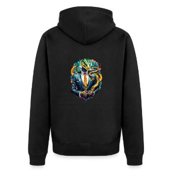 Serpent en costume - Veste à capuche bio Premium Unisexe - noir - Dos - Nico (187cm)