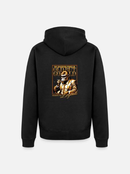 Gammal men guld / Morfar legenden - Ekologisk premiumluvjack unisex - svart